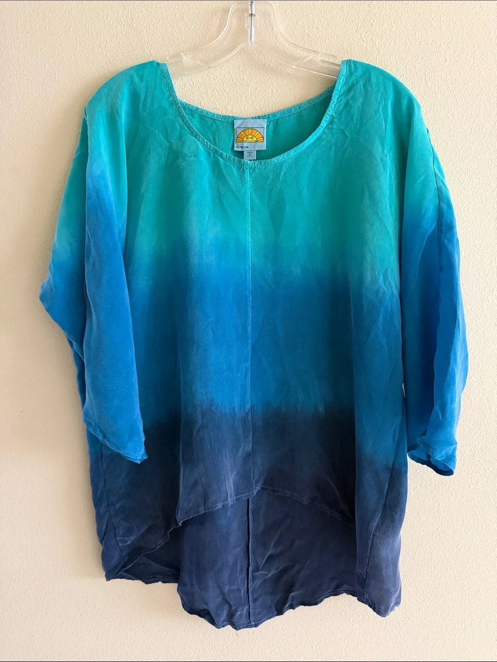 C&C California Teal to Navy Ombre Scoop Neck Tunic